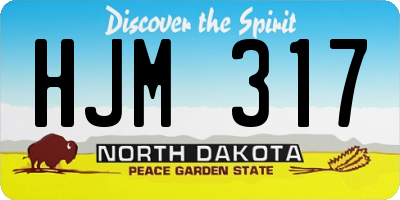 ND license plate HJM317