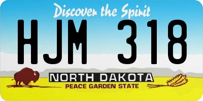 ND license plate HJM318