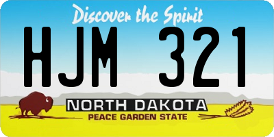 ND license plate HJM321