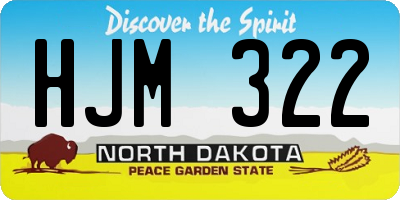 ND license plate HJM322