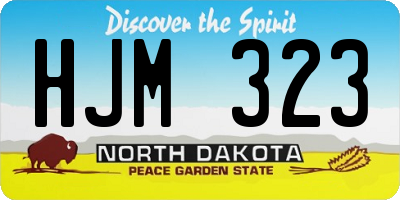 ND license plate HJM323