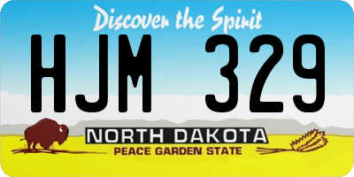 ND license plate HJM329