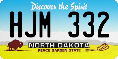 ND license plate HJM332