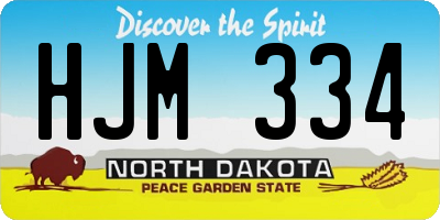 ND license plate HJM334