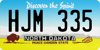 ND license plate HJM335