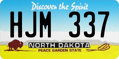 ND license plate HJM337