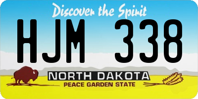 ND license plate HJM338