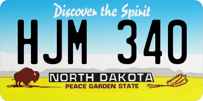 ND license plate HJM340