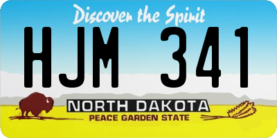 ND license plate HJM341