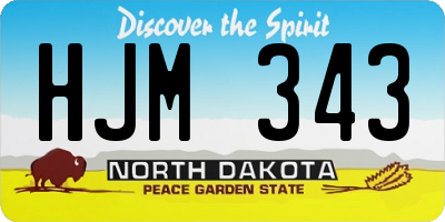 ND license plate HJM343