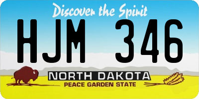 ND license plate HJM346