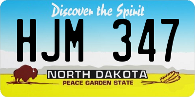 ND license plate HJM347