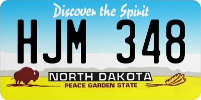 ND license plate HJM348