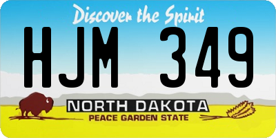 ND license plate HJM349
