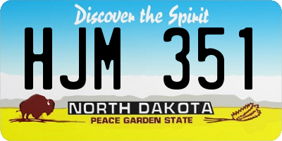 ND license plate HJM351