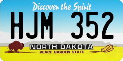 ND license plate HJM352