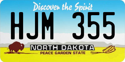 ND license plate HJM355
