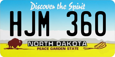 ND license plate HJM360