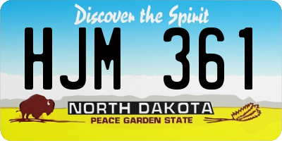 ND license plate HJM361