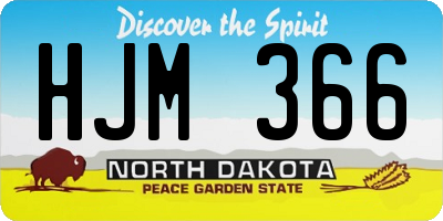 ND license plate HJM366