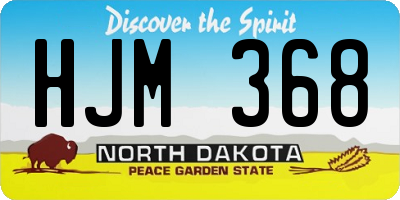 ND license plate HJM368