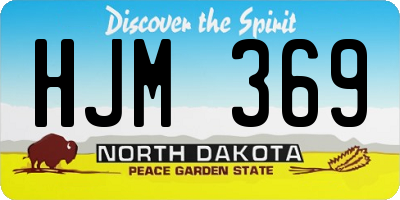 ND license plate HJM369