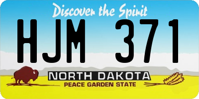 ND license plate HJM371