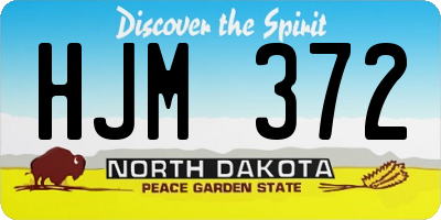 ND license plate HJM372