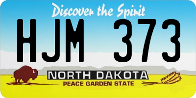 ND license plate HJM373