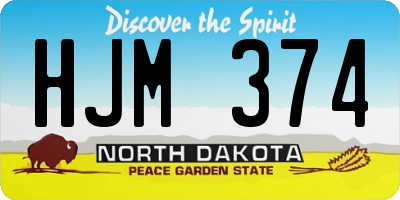 ND license plate HJM374