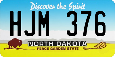 ND license plate HJM376