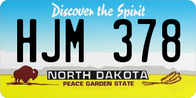 ND license plate HJM378