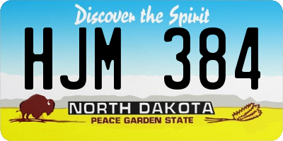 ND license plate HJM384