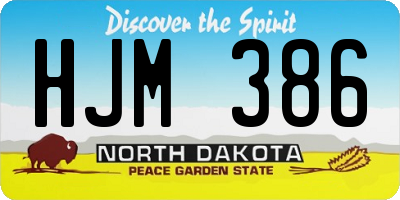 ND license plate HJM386