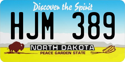 ND license plate HJM389