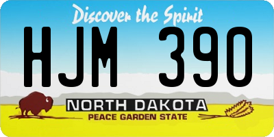 ND license plate HJM390