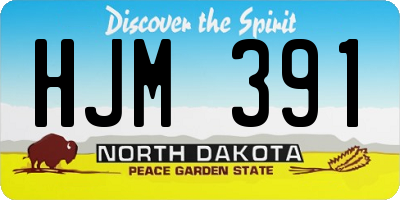 ND license plate HJM391