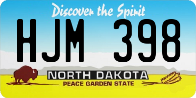 ND license plate HJM398