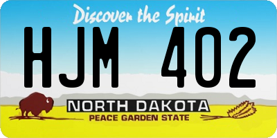 ND license plate HJM402