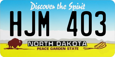 ND license plate HJM403