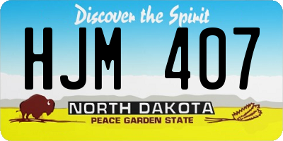 ND license plate HJM407