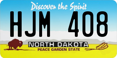 ND license plate HJM408