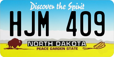 ND license plate HJM409