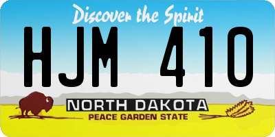 ND license plate HJM410