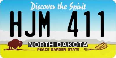 ND license plate HJM411