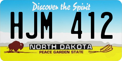 ND license plate HJM412