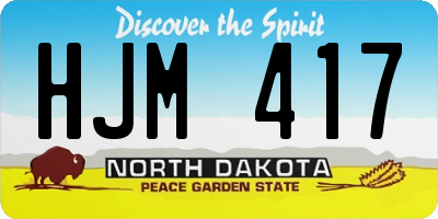 ND license plate HJM417