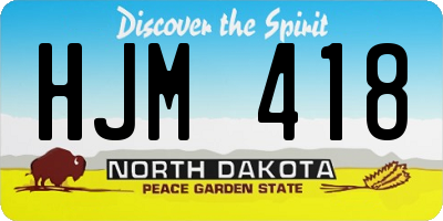 ND license plate HJM418