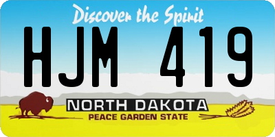 ND license plate HJM419