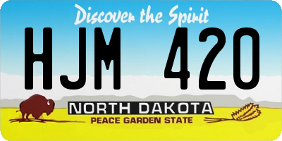 ND license plate HJM420